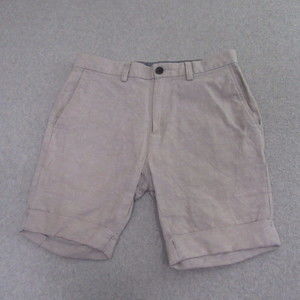 Banana Republic Mens Aiden Chino Shorts 30 x 30 Gray Cuffed Linen Cotton